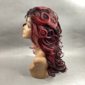 Perfect Hairline Julianne 24” Curly #DRFF Red Velvet Black Synthetic Lace Wig